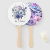 Éventail Argent, bleu Icy et Mariage floral Lilac (Devant et derrière)