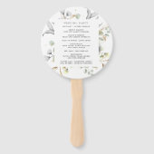 Éventail argent dramatique Floral Wedding Programme Hand Fa (Dos)
