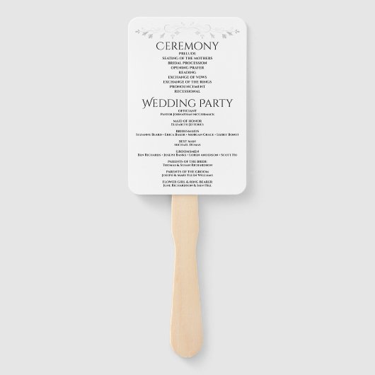 Éventail Argent Gradient & Flourish Elegant Wedding Program (Dos)