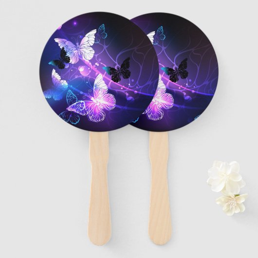 Éventail Arrière - plan avec papillons de nuit (Devant et derrière)