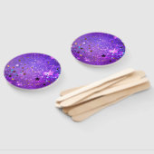 Éventail Arrière - plan de feuille violet avec étoiles (Non-assemblé)