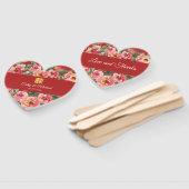 Éventail Arrière - plan rose double bonheur symbole (Non-assemblé)