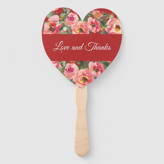 Éventail Arrière - plan rose double bonheur symbole (Dos)