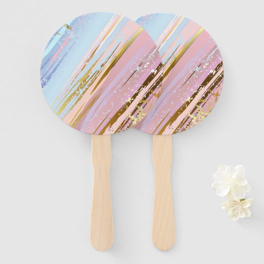 Éventail Arrière - plan rose texturé (Devant et derrière)