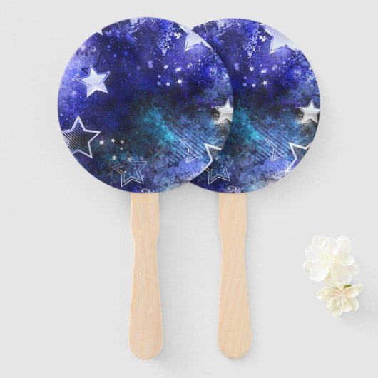 Éventail Arrière - plan spatial avec étoiles (Devant et derrière)