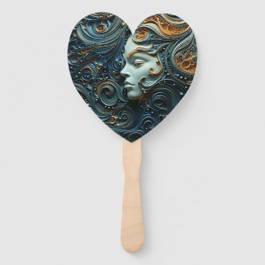 Éventail Art 3D de la femme Lune (Dos)