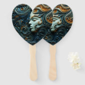 Éventail Art 3D de la femme Lune (Devant et derrière)