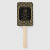 Éventail Art Deco Embroidered-Style Wedding Program (Dos)