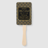 Éventail Art Deco Embroidered-Style Wedding Program (Devant)