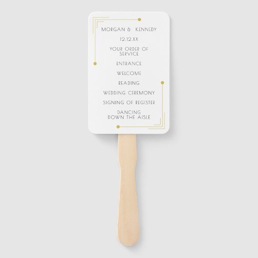 Éventail Art Déco Mariage des années 1920 (Dos)