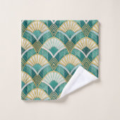 Éventail Art Déco sarcelle (Gant de toilette)