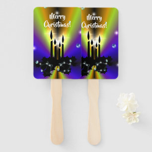 Éventail Artdeco de Noël sur Purple Yellow Rainbow Faver Ta