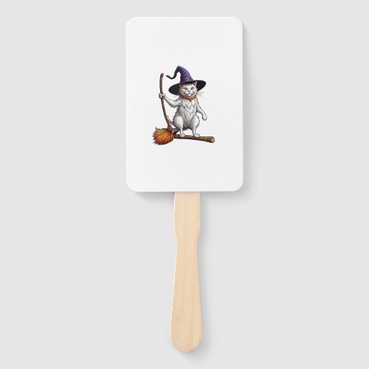 Éventail Assistant Chat Sorcière Halloween Amoureux de les (Devant)