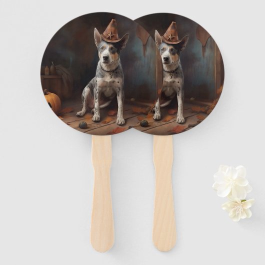 Éventail Australie Citrouilles de bétail Halloween effroi (Devant et derrière)