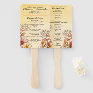 Éventail Automne Aquarelle Floral Terracotta Programme