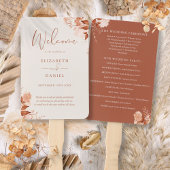 Éventail Automne Automne Rustique Floral Wedding Programme