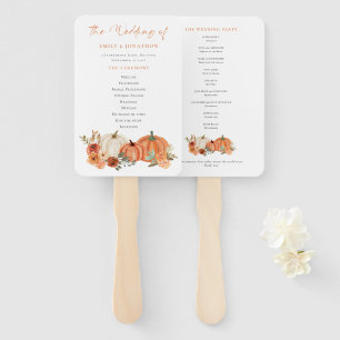 Éventail Automne Citrouille Florals Programme de mariage