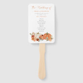 Éventail Automne Citrouille Florals Programme de mariage (Devant)