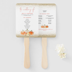 Éventail Automne Citrouille Florals Programme de mariage Pa