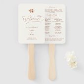 Éventail Automne Feuilles Terracotta Chic Programme de mari (Devant et derrière)