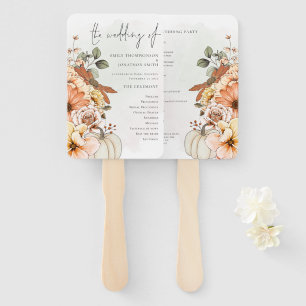 Éventail Automne Florals Citrouille Watercolor Wedding Prog