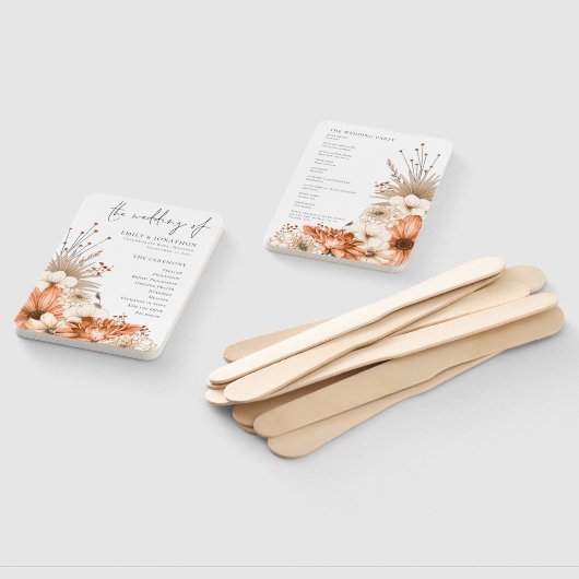 Éventail Automne Florals Élégant programme de script (Non-assemblé)