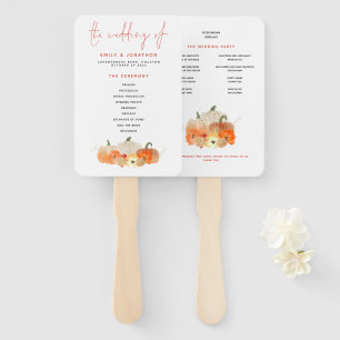 Éventail Automne Glitterie Citrouilles Florals Programme de