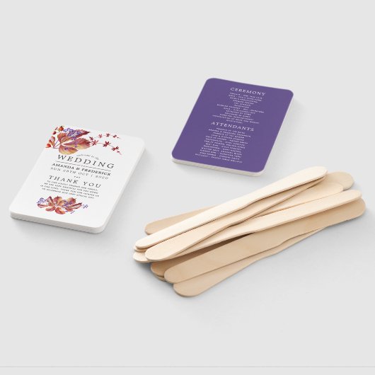 Éventail Automne - Programme de mariage d'aquarelle d'autom (Non-assemblé)