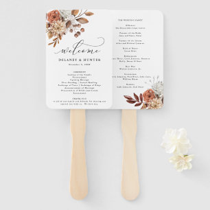 Éventail Autum Rustic Floral, Programme Mariage de automne