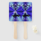 Éventail Avent, Artdeco de Noël sur Blue Green Rainbow (Devant et derrière)