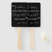 Éventail Avid Reader II - Citation de Jane Austen (Devant et derrière)