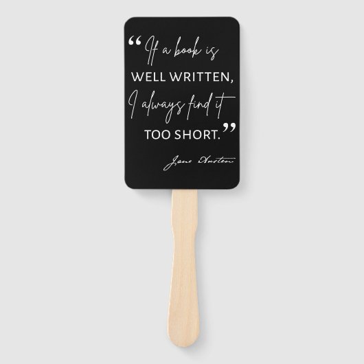 Éventail Avid Reader II - Citation de Jane Austen (Devant)
