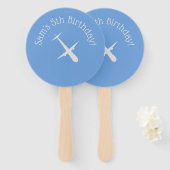 Éventail Avion sur bleu Personnalisé (Devant et derrière)