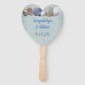 Éventail Avoir et tenir des coeurs Mariages Fans Coeurs Coq (Dos)