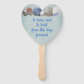 Éventail Avoir et tenir des coeurs Mariages Fans Coeurs Coq (Devant)