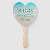 Éventail Avoir et tenir un fan de mariage de plage (Dos)