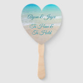 Éventail Avoir et tenir un fan de mariage de plage (Devant)