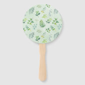 Éventail Baby shower Aquarelle Verdure couronne (Dos)