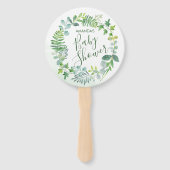 Éventail Baby shower Aquarelle Verdure couronne (Devant)