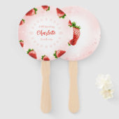 Éventail Baby shower aux fraises (Devant et derrière)