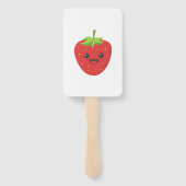 Éventail Baby shower aux fraises Little Cutie (Dos)