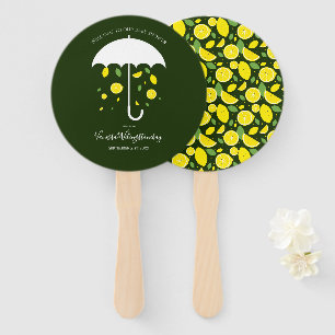 Éventail Baby shower caricature vert citron parapluie