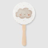 Éventail Baby shower d'aquarelle beige (Dos)
