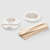 Éventail Baby shower d'aquarelle beige (Non-assemblé)