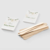 Éventail Baby shower d'aquarelle blanc et beige (Non-assemblé)