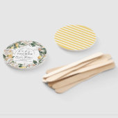 Éventail Baby shower d'aquarelle florale Citrus Lemon (Non-assemblé)