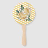 Éventail Baby shower d'aquarelle florale Citrus Lemon (Dos)