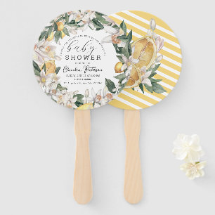 Éventail Baby shower d'aquarelle florale Citrus Lemon