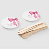 Éventail Baby shower de fille à la cou rose (Non-assemblé)