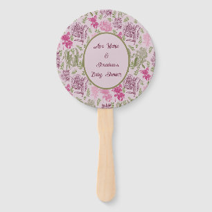 Éventail Baby shower de fille Eucalyptus Peony botanique
